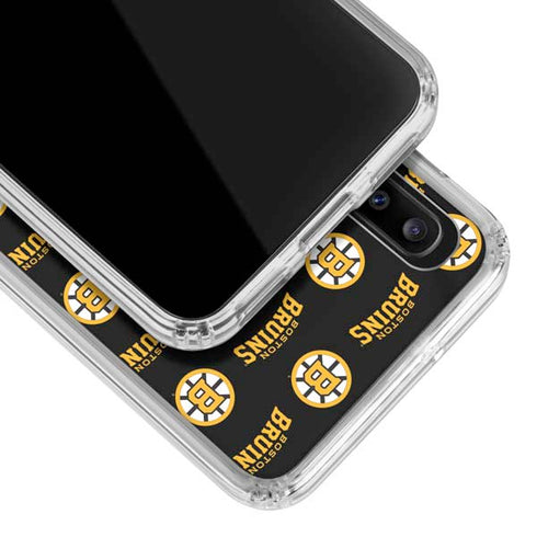 NHL Boston Bruins Pattern Galaxy A20 Clear Case